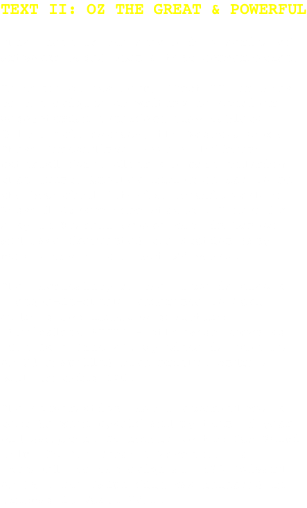 TEXT II: OZ THE GREAT & POWERFUL This piece is the second in a series of artworks based upon a text conversation. In terms of its form, 'Text II' relates to the origins of writing ie consider Mesopotamian cuneiform clay tablets, Hellenistic ostraca, the Rosetta Stone. These 'recordings' have a different material form, older and more enduring than print. Another influence has to be the beautiful interior ceramic work in Russell Square tube station. I usually stay in Russell Square when in London and have frequented the station many many times in the last 20 years. The physicality of the piece is also a 'tongue-in-cheek' reference to Carl Andre's now infamous sculpture 'Equivalent VIII' - otherwise known as 'The Tate Bricks'. My piece is made up of 84 enamelled fire bricks. Andre's work contains 120. The conversation that I recorded was a text between myself and my then 16 year old daughter. It refers to the Sam Raimi film 'Oz The Great & Powerful'– a 'prequel' to the original 1939 'Wizard of Oz'. The Raimi film was released in cinemas in March 2013.